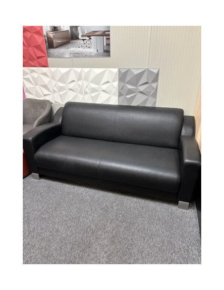 CANAPE CUIR NOIR 2 PLACES - seconde main