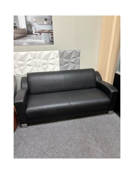 CANAPE CUIR NOIR 2 PLACES - seconde main