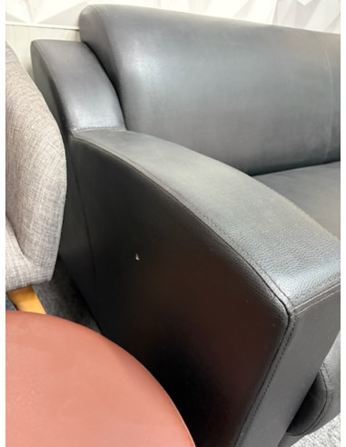 CANAPE CUIR NOIR 2 PLACES - seconde main