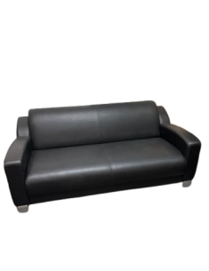 CANAPE CUIR NOIR 2 PLACES - seconde main