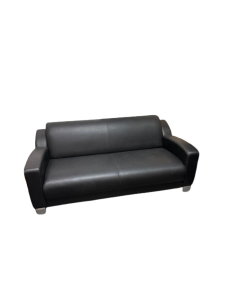 CANAPE CUIR NOIR 2 PLACES - seconde main