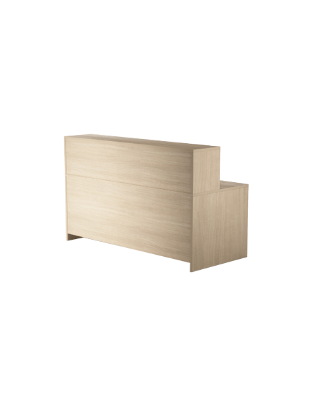 COMPTOIR ACCUEIL NEW GENERATION - destockage - banque 1200x800 et retour 900x600 - coloris Haya bois clair et gris aluminium