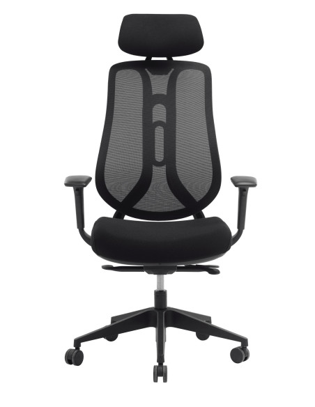 FAUTEUIL ERGONOMIQUE ZIGGY - synchrone - dossier et têtière réglable - accoudoirs 3d - translation assise