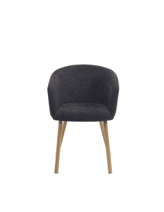 FAUTEUIL LOUNGE GRIS - assise tapissée - pieds métal... 2