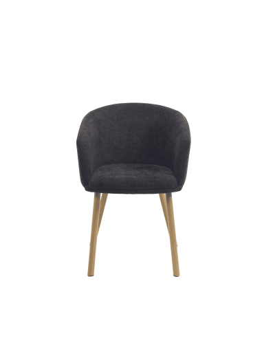 FAUTEUIL LOUNGE GRIS - assise tapissée - pieds...