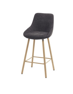 TABOURET HAUT BARSTOOL - assise tapissée - pieds métal...