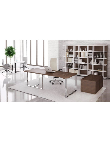 BUREAU DIRECTION PLANA - pieds métal triangle