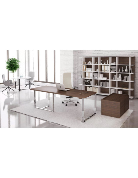 BUREAU DIRECTION PLANA - pieds métal triangle