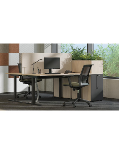 BUREAU DROIT T-EASY - mélaminé ep. 25mm - pieds...