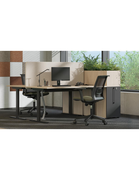 BUREAU DROIT T-EASY - mélaminé ep. 25mm - pieds en T - divers coloris