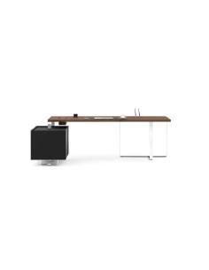 BUREAU DIRECTION PLANA AVEC CREDENCE - pieds métal...