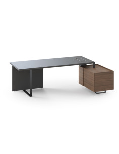BUREAU DIRECTION PLANA AVEC CREDENCE - pieds métal... 2