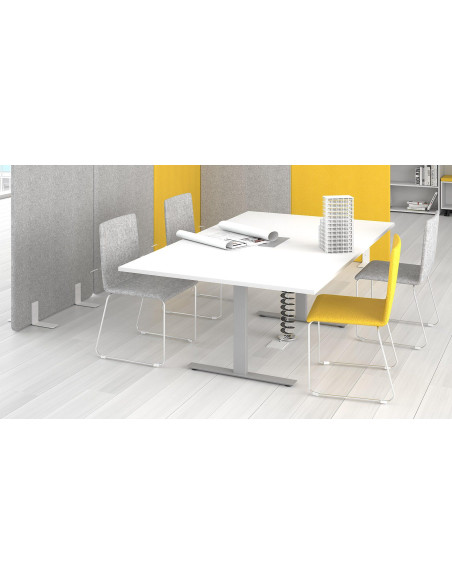 TABLE DE REUNION T-EASY - pieds métal en T - plateau mélaminé ép 25mm