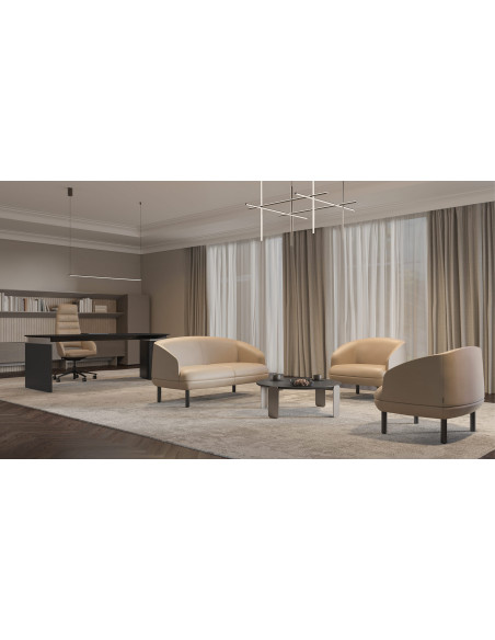 FAUTEUIL LOUNGE KOPA - 4 pieds métal - assise basse